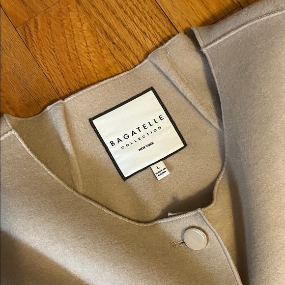 Bagatelle Light Tan Collarless Button-Front Jacket - Picture 2 of 5